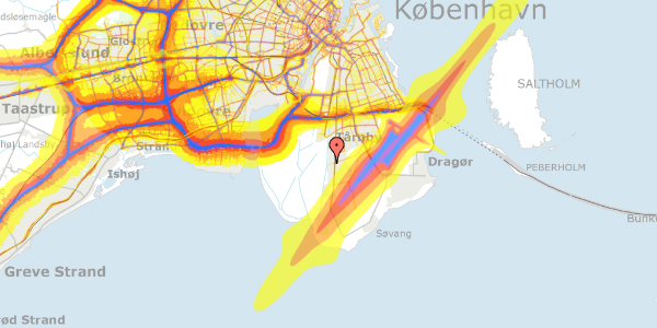 Trafikstøjkort på Rhodesiavej 62, 2770 Kastrup