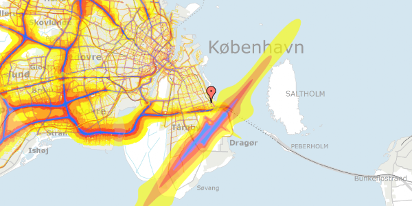 Trafikstøjkort på Rådhusvænget 8, st. th, 2770 Kastrup