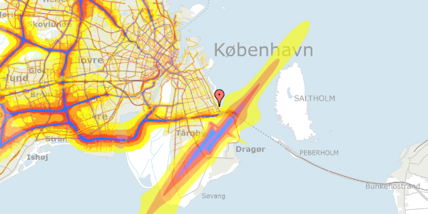 Trafikstøjkort på Saltværksvej 23A, 1. th, 2770 Kastrup