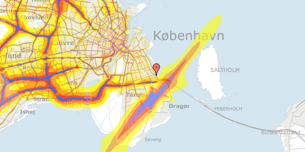 Trafikstøjkort på Saltværksvej 35, 2770 Kastrup