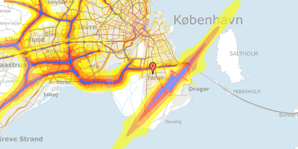 Trafikstøjkort på Sjørringvej 16, 2770 Kastrup