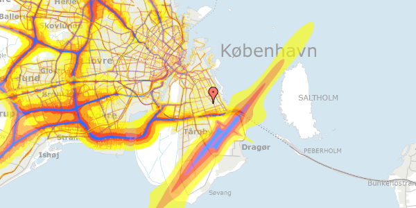 Trafikstøjkort på Snebær Alle 18, 2770 Kastrup