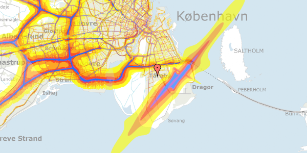 Trafikstøjkort på Sønderholm Alle 55, 2770 Kastrup