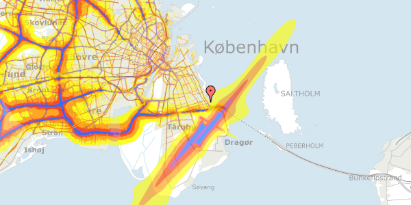 Trafikstøjkort på Søvang Alle 14, 1. th, 2770 Kastrup