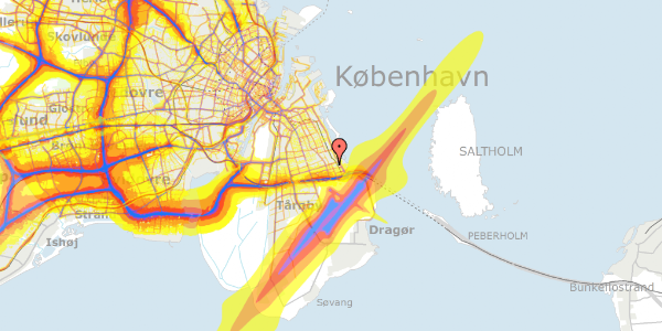 Trafikstøjkort på Thyges Vænge 5, 1. tv, 2770 Kastrup