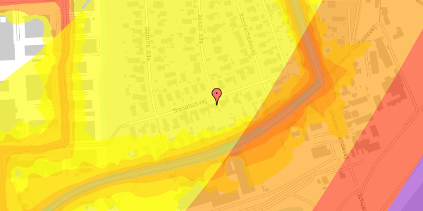 Trafikstøjkort på Tranehusvej 9, 2770 Kastrup