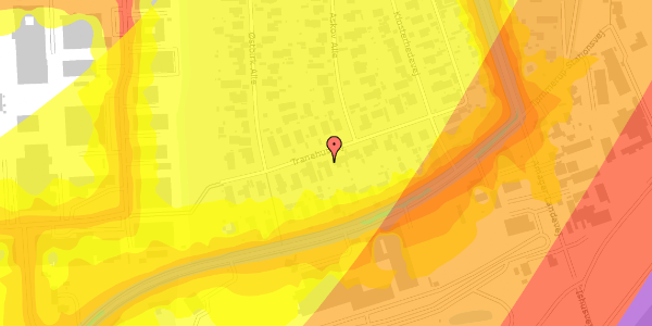 Trafikstøjkort på Tranehusvej 13, 2770 Kastrup