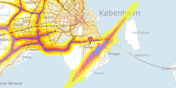 Trafikstøjkort på Tårnbyhøj Alle 25, 2770 Kastrup