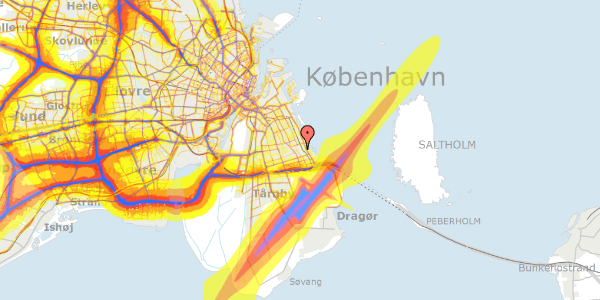 Trafikstøjkort på Vægterparken 53, 2770 Kastrup