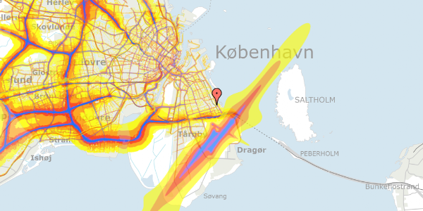 Trafikstøjkort på Vægterparken 218, 2770 Kastrup