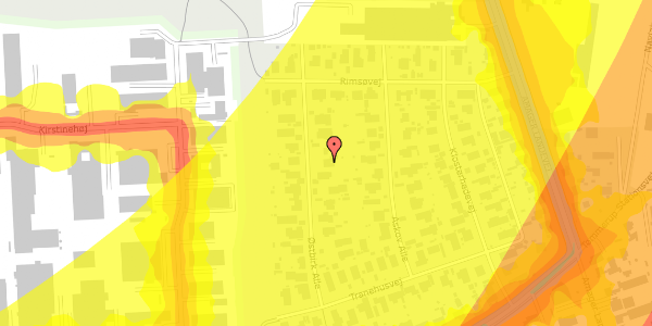 Trafikstøjkort på Østbirk Alle 13, 2770 Kastrup