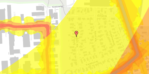Trafikstøjkort på Østbirk Alle 16, 2770 Kastrup