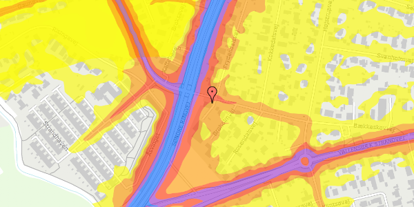 Trafikstøjkort på Bækkeskovvej 25, kl. , 2665 Vallensbæk Strand