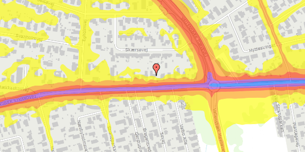 Trafikstøjkort på Vallensbæk Strandvej 192, 2665 Vallensbæk Strand