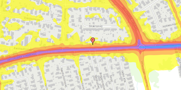 Trafikstøjkort på Vallensbæk Strandvej 210, 2665 Vallensbæk Strand