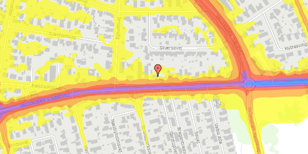 Trafikstøjkort på Vallensbæk Strandvej 216, 2665 Vallensbæk Strand