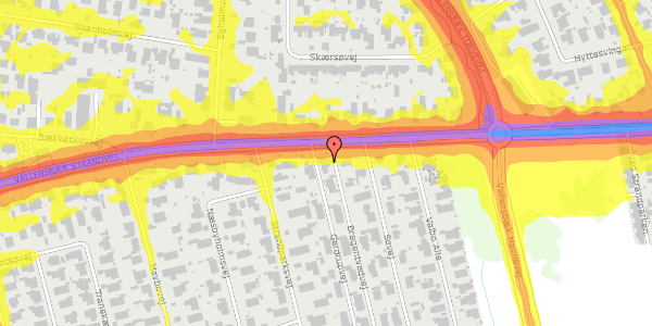 Trafikstøjkort på Vallensbæk Strandvej 207, 2665 Vallensbæk Strand