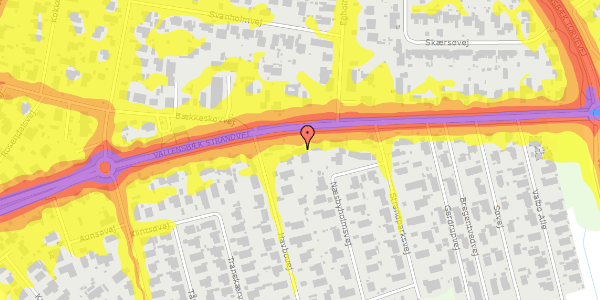 Trafikstøjkort på Vallensbæk Strandvej 257, 2665 Vallensbæk Strand