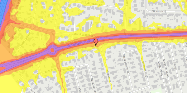 Trafikstøjkort på Vallensbæk Strandvej 275, 2665 Vallensbæk Strand