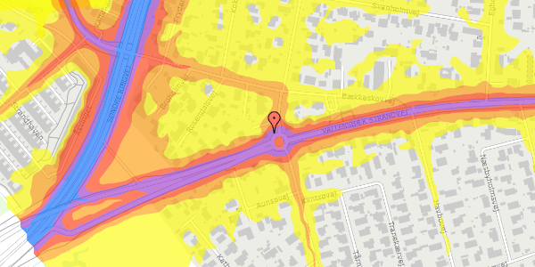 Trafikstøjkort på Vallensbæk Strandvej 312, kl. , 2665 Vallensbæk Strand