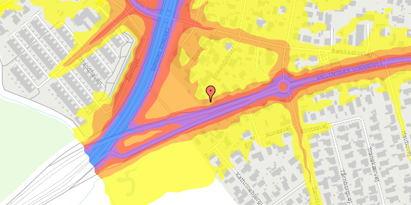 Trafikstøjkort på Vallensbæk Strandvej 338, 2665 Vallensbæk Strand