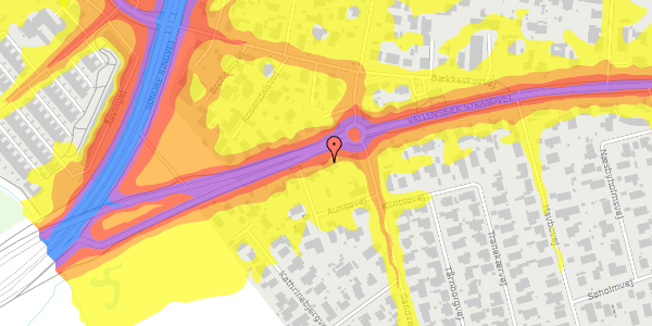Trafikstøjkort på Vallensbæk Strandvej 317, 2665 Vallensbæk Strand