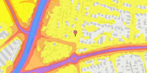Trafikstøjkort på Højstrupvej 1, 2665 Vallensbæk Strand