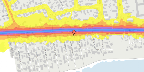 Trafikstøjkort på Lerchenborgvej 1, 2665 Vallensbæk Strand