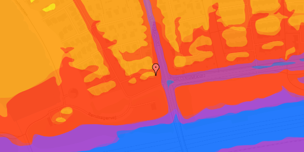 Trafikstøjkort på Rendsagervej 6, 2625 Vallensbæk