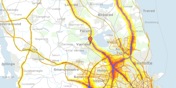 Trafikstøjkort på Bavnestedet 59, 3500 Værløse