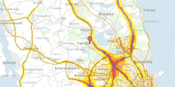 Trafikstøjkort på Bostedet 7, 3500 Værløse