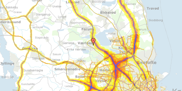 Trafikstøjkort på Bymidten 4A, 1. , 3500 Værløse