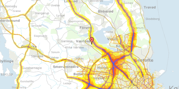 Trafikstøjkort på Bymidten 100, 3500 Værløse