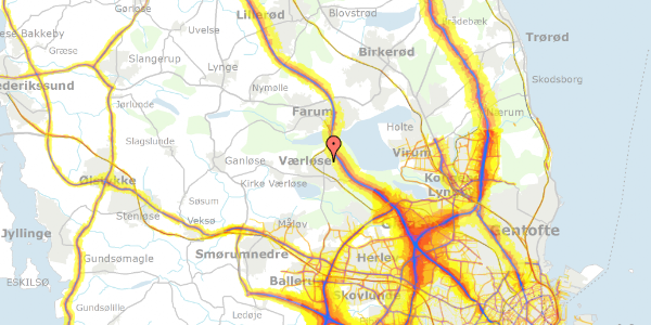 Trafikstøjkort på Fiskebækvej 49, 3500 Værløse