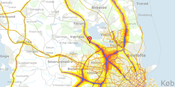 Trafikstøjkort på Højlundshusene 56, 3500 Værløse