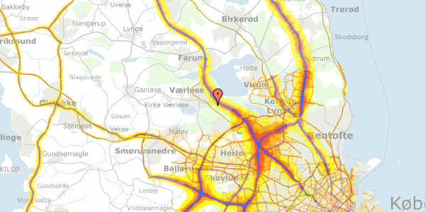 Trafikstøjkort på Højlundsvej 46, 3500 Værløse