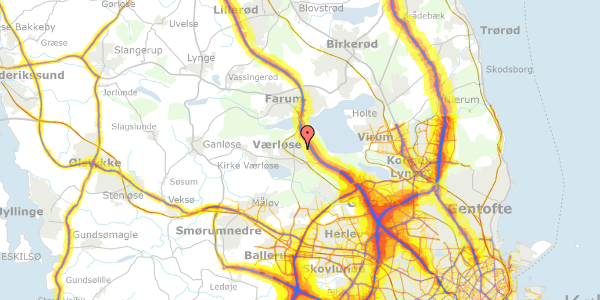 Trafikstøjkort på Langkær Vænge 24, 3500 Værløse