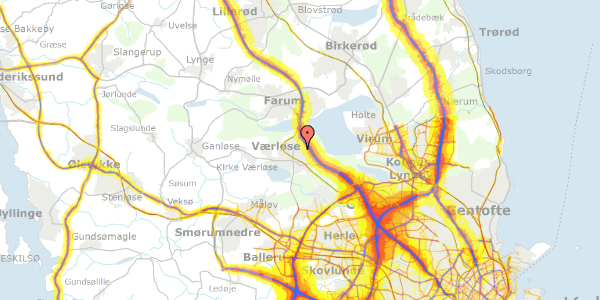 Trafikstøjkort på Langkær Vænge 40, 3500 Værløse