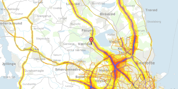 Trafikstøjkort på Lerstedet 1A, 3500 Værløse