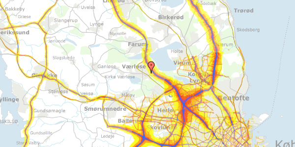 Trafikstøjkort på Lille Værløsevej 70, 3500 Værløse