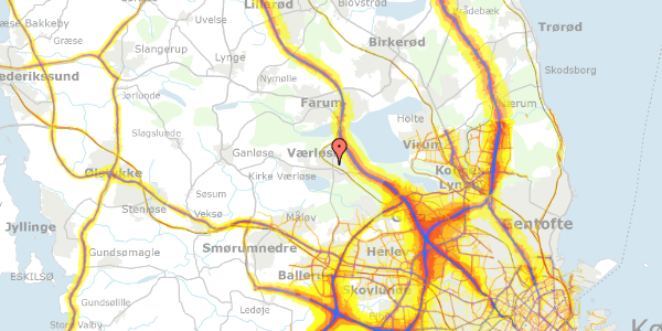 Trafikstøjkort på Læssevej 4, 3500 Værløse