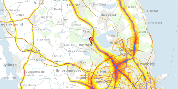 Trafikstøjkort på Mosestedet 9, 3500 Værløse