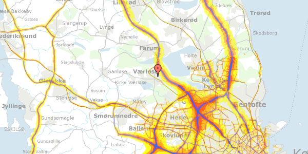 Trafikstøjkort på Nellikevej 4A, 3500 Værløse