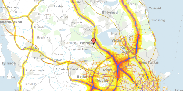 Trafikstøjkort på Nellikevej 7, 3500 Værløse