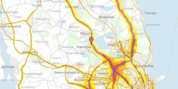 Trafikstøjkort på Nørrevænget 42, 3500 Værløse