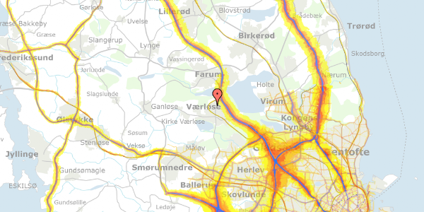 Trafikstøjkort på Rastestedet 12, 3500 Værløse