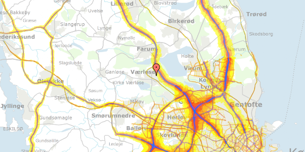 Trafikstøjkort på Skovgårds Alle 12, 2. th, 3500 Værløse