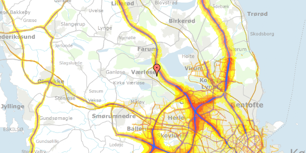 Trafikstøjkort på Toftebo 1, st. tv, 3500 Værløse