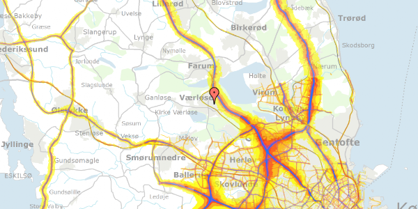 Trafikstøjkort på Toftebo 17, 1. th, 3500 Værløse