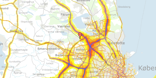 Trafikstøjkort på Anemonevej 19, 3500 Værløse